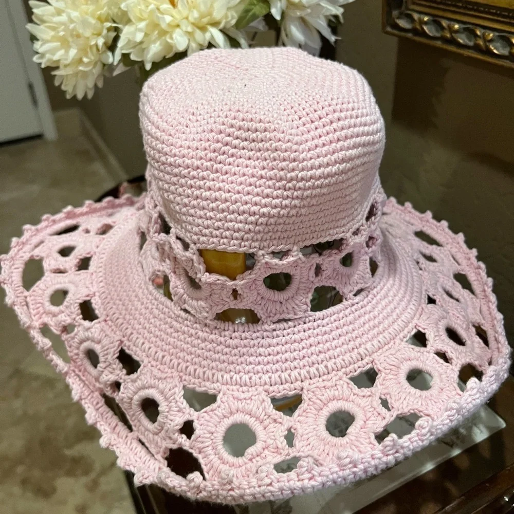 Head's Up by Rico Crochet Bucket Hat Flower Boho Festival Sun Hat